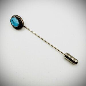 Vintage Sterling Silver Turquoise Hat Pin / Stick Pin